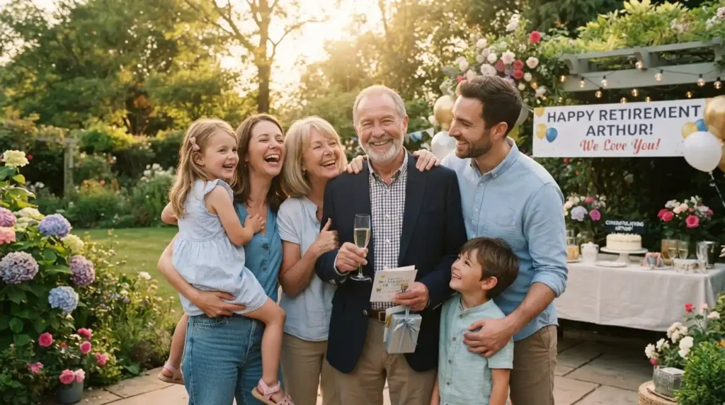 Family retirement wishes and message=