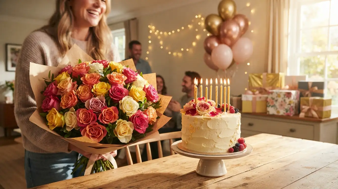 Celebration Birthday Wishes With Roses